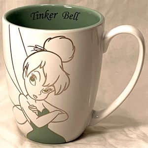 Disney Parks Tinker Bell Tinkerbell White and Green Rhinestone Ceramic Mug EUC